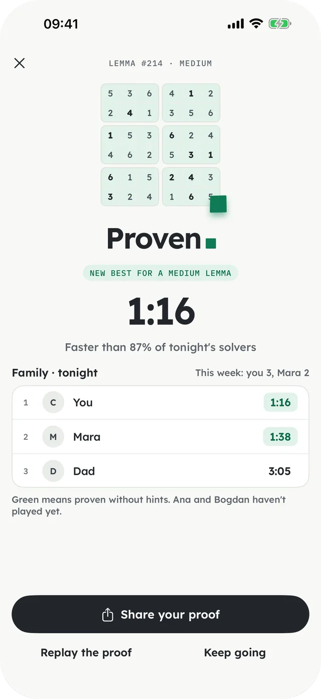 The Proven screen.
